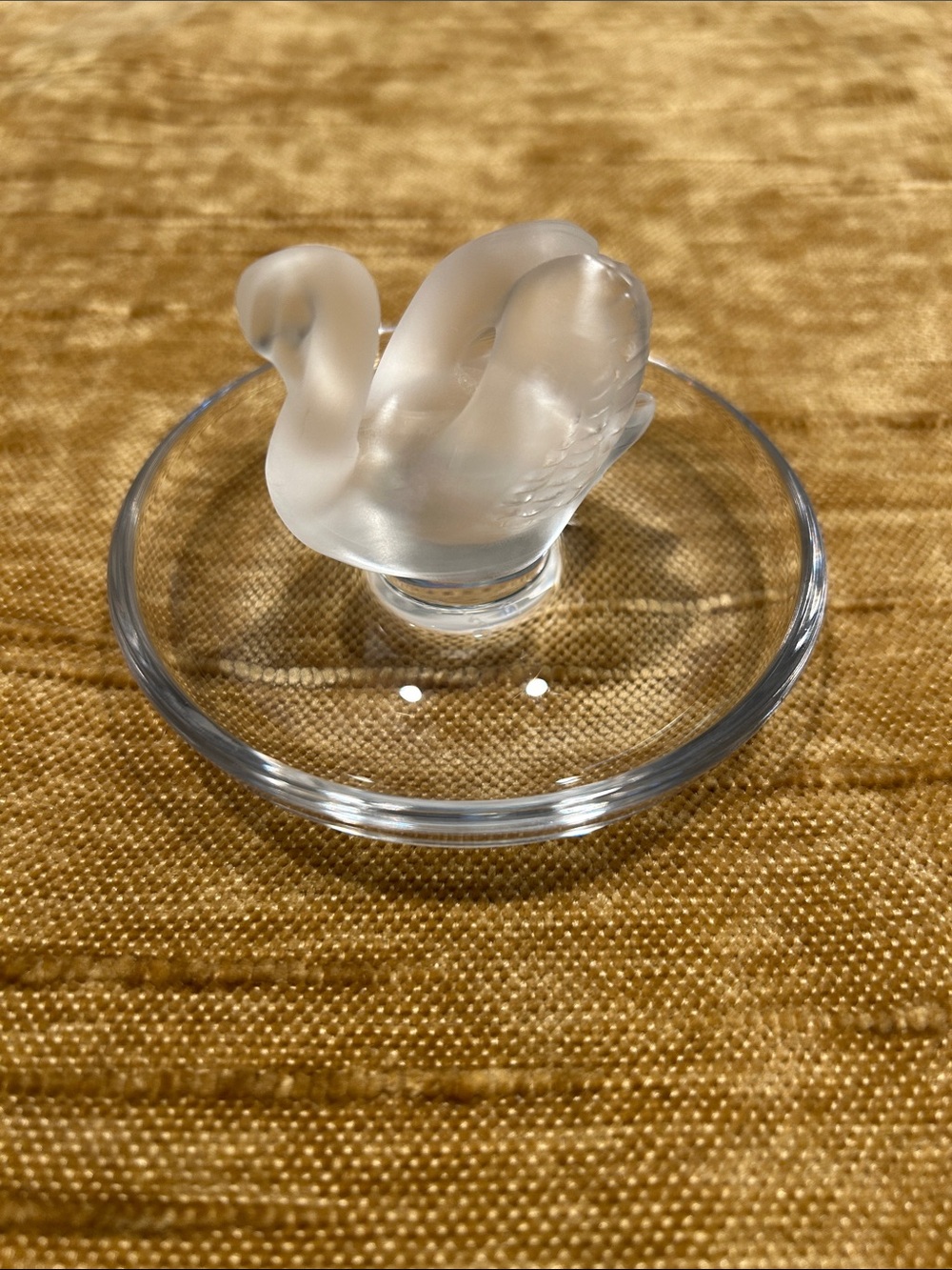 Lalique Crystal Swan Ring Tray